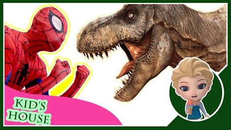 Dinosaurs Vs Colors Spiderman Frozen Elsa And Colors Animal Finger