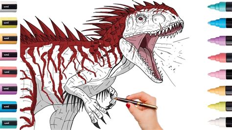 From Sketch To Prehistoric Predator Learn To Draw Indominus Rex Level