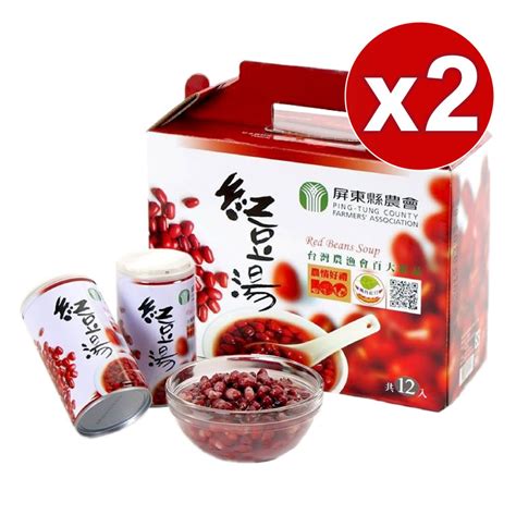 Hotai購｜【屏東縣農會】屏農紅豆湯 12入禮盒裝 2入組