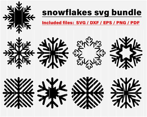 Snowflake Clipart Svg Snowflake Svg Bundle Flake Winter Svg Christmas Svg Winter Svg