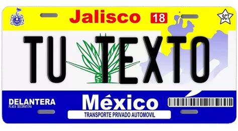 Placas Para Auto Personalizadas Jalisco Magey Meses Sin Interés