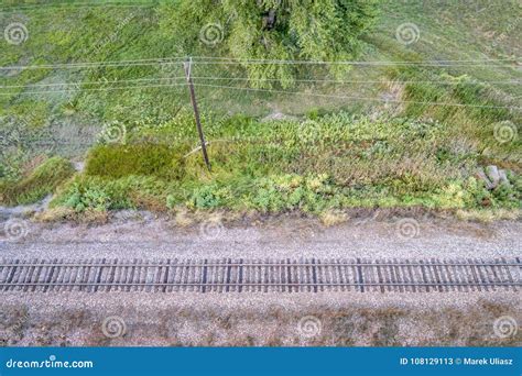 Railroad Tracks Aerial View Stock Image - Image of track, snow: 108129113