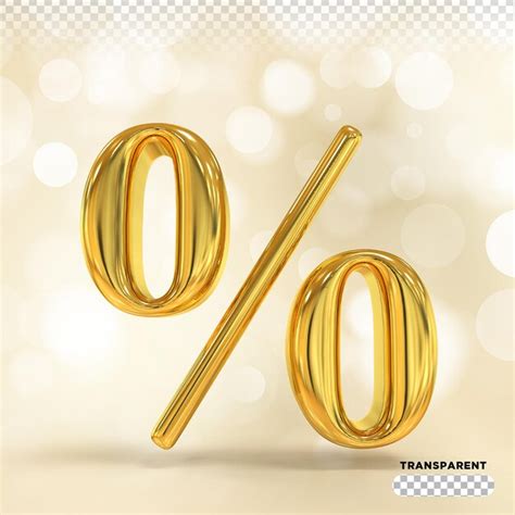 Premium Psd Gold Percent Luxury 3d Render