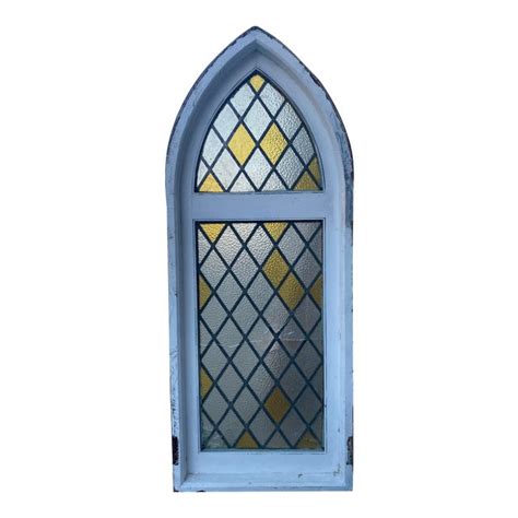 Original Spanish Tudor Cathedral Style Arced Stained Glass Window Chairish