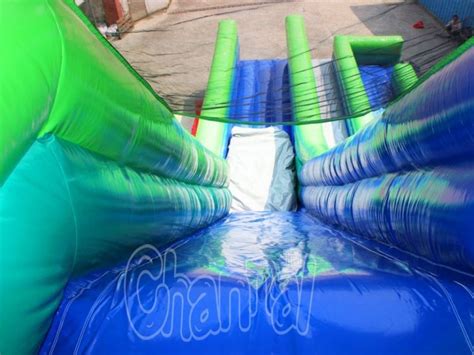 34 Blue Green Inflatable Slide Channal Inflatables