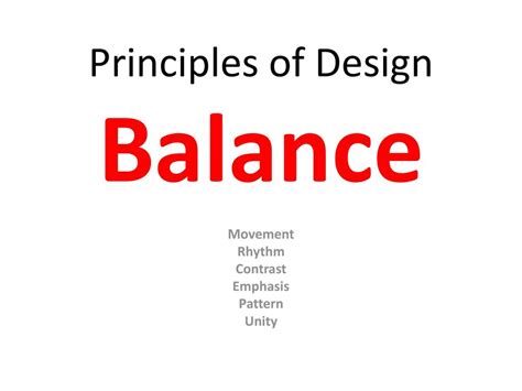 Balance Design Principle Examples