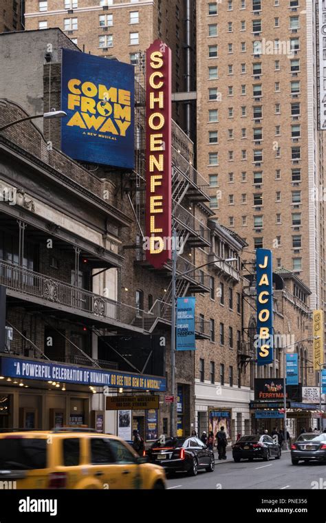 Theaters On W 45th Street Times Square Nyc Usa Stock Photo Alamy