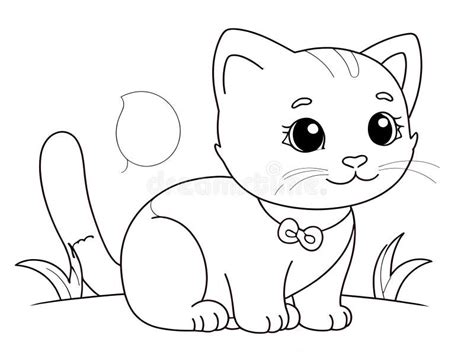 Cute Kitten Drawing Coloring Book Stock Illustration - Illustration of style, ornate: 317473098