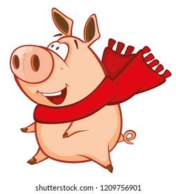 Vector Illustration Cute Pig Cartoon Character Stock Vector Royalty