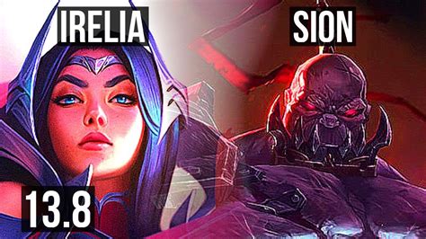 Irelia Vs Sion Top 7 Solo Kills 400 Games Kr Grandmaster 13 8