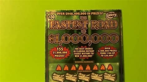 FLORIDA LOTTERY SCRATCH OFF WINNER FASTEST ROAD TO 1 000 000 YouTube