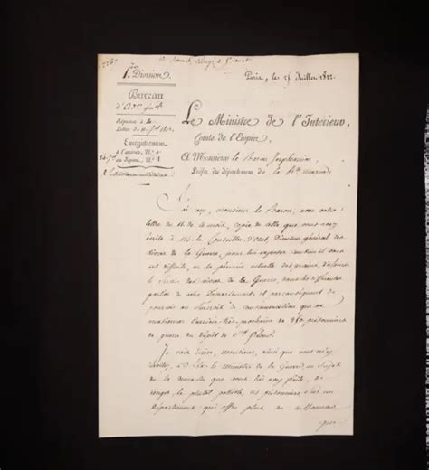 JEAN PIERRE BACHASSON COMTE de Montalivet Lettre manuscrite signée