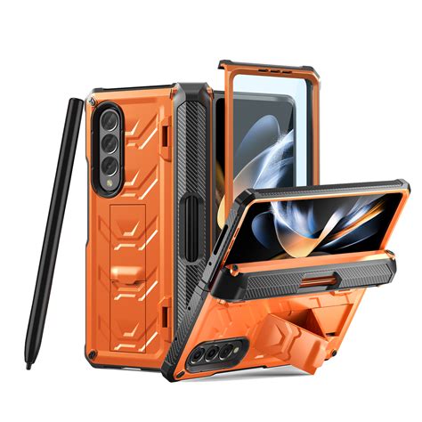 Elehold Rugged Hybrid Case For Samsung Galaxy Z Fold 4 With Built In Screen Protector Hidden