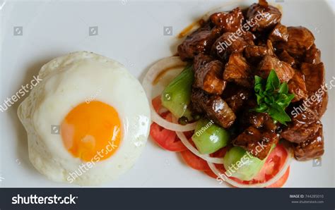 Traditional Khmer Beef Lok Lak Cambodian Stock Photo