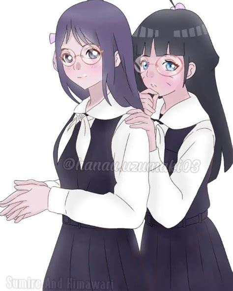 Sumire Himawari Naruto Y Boruto Hinata Hyuga Sasusaku Anime Naruto