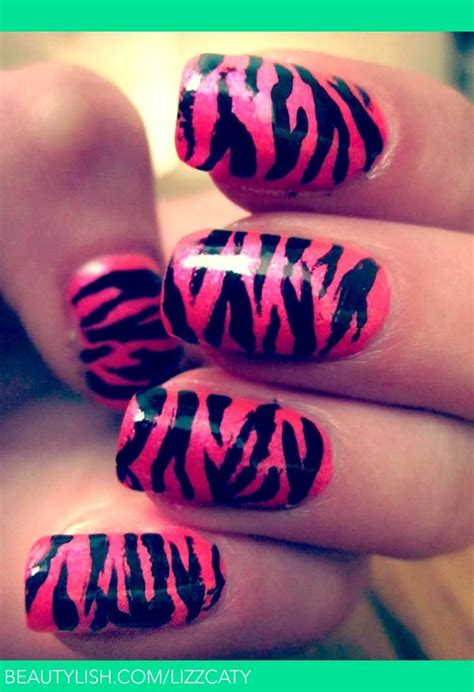 Hot Pink Zebra Nails | Liz R.'s (lizzcaty) Photo | Beautylish