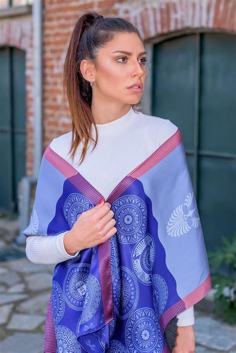 Silk Scarf Women Blue Silk Scarf Long Scarf Summer Scarf T For Her Made In Greece By