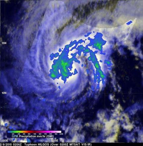 Trmm And Gpm Satellites Measure Rainfall Rates In Typhoon Higos