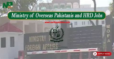 Ministry Of Overseas Pakistanis And Human Resource Development Jobs