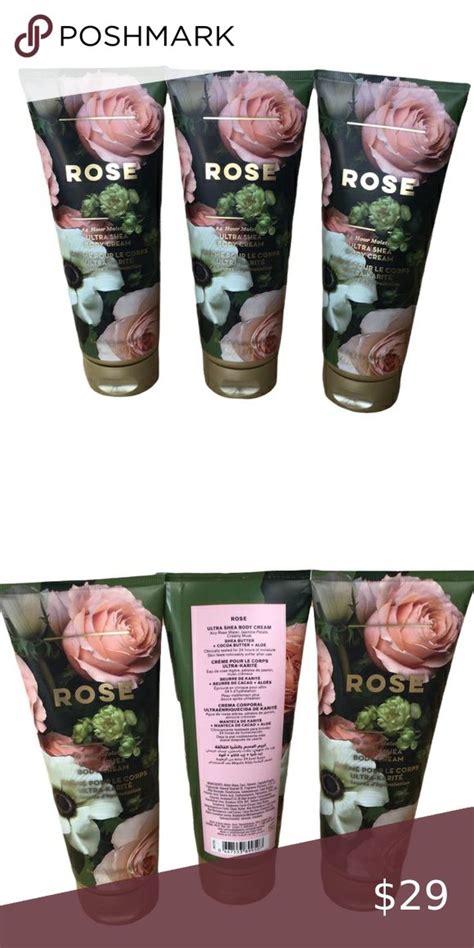 3 Bath And Body Works Rose Ultra Shea Body Cream 8 Oz Lotus Shea Body