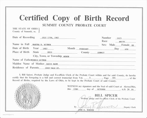 Colorado Certified Birth Certificate