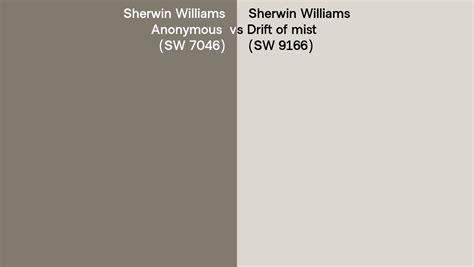 Sherwin Williams Anonymous Vs Drift Of Mist Side By Side Comparison