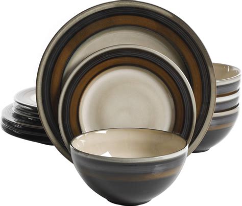 Amazon Gibson Elite Terranea Piece Dinnerware Set In Grey