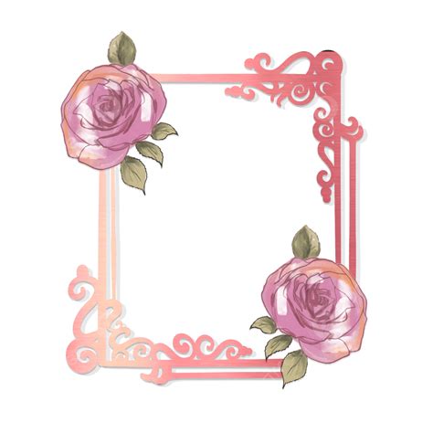 Borda De Moldura De Rosegold Com Flores Png Fronteiras De Casamento