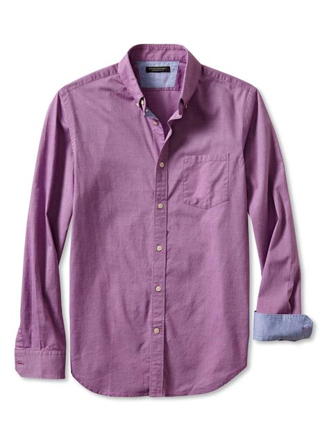 Banana Republic Slim Fit Soft Wash Button Down Shirt In Purple For Men