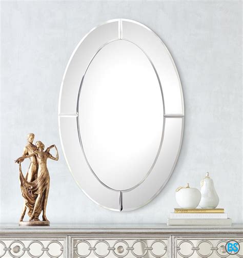 Mirrors Carlita Beveled X Oval Frameless Mirror