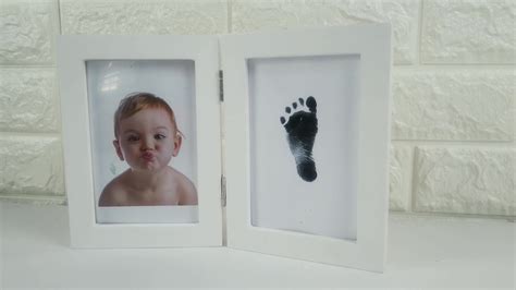 Wood Handprint Baby Footprint Frame And Photo Frame Kit My First Year