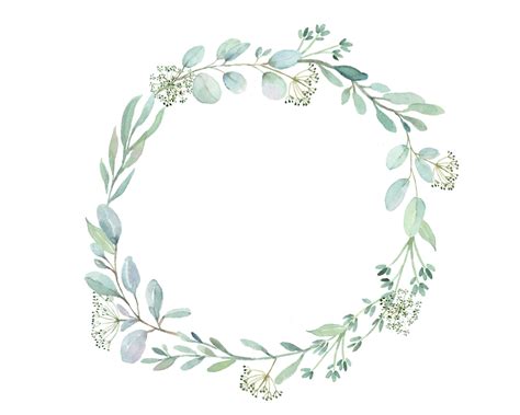 Greenery Frames And Wreaths Watercolor Clip Art Eucalyptus Etsy