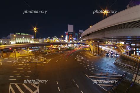 上野駅 ペデストリアンデッキから夜の眺め 写真素材 6223368 フォトライブラリー Photolibrary