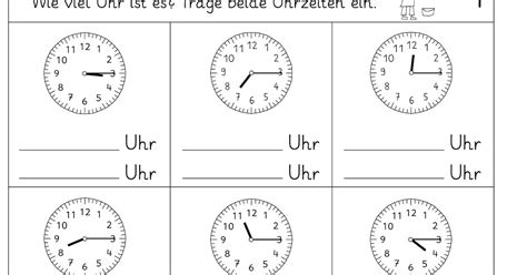 Lernstübchen Uhrzeiten lesen viertel nach