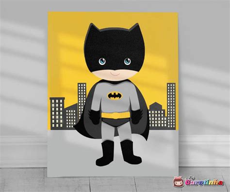 Quadro Batman Nome Super Herói Infantil Elo7