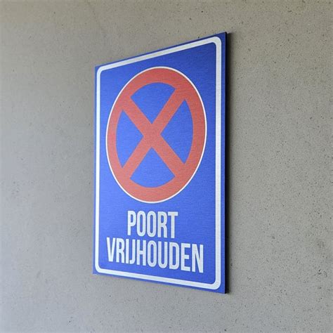 Pictogram Bord Geborsteld Aluminium Poort Vrijhouden Luxe Editie