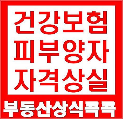 건강보험 피부양자 자격 상실직장가입자 소득월액보험료 및 재산 요건 네이버 블로그