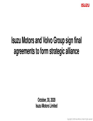 Fillable Online Isuzu Motors And Volvo Group Sign Final Agreements To