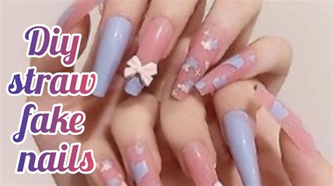 Diy Fake Nails How To Make Fake Nails From Straw Handmade Fake