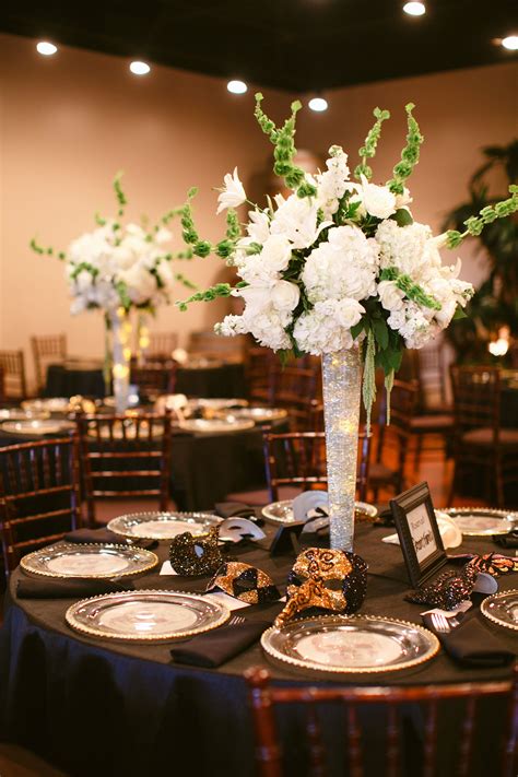 Tall Hydrangea Centerpieces With Glowing LED Lights In Vase Tall