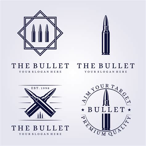 Set And Bundle Of Bullet Icon Symbol Logo Isolated Bullet Brand Icon Circle Badge Vector