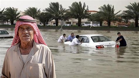 Recent Flooding In Saudi Arabia Surrounding Mountains And Valleys Have