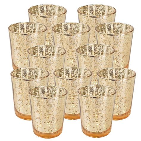 Just Artifacts Speckled Mercury Glass Votive Candle Holder 2 75 H