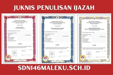 Juknis Penulisan Ijazah SD SMP SMA SMK Tahun 2023 UPT SP SDN 146 MALEKU