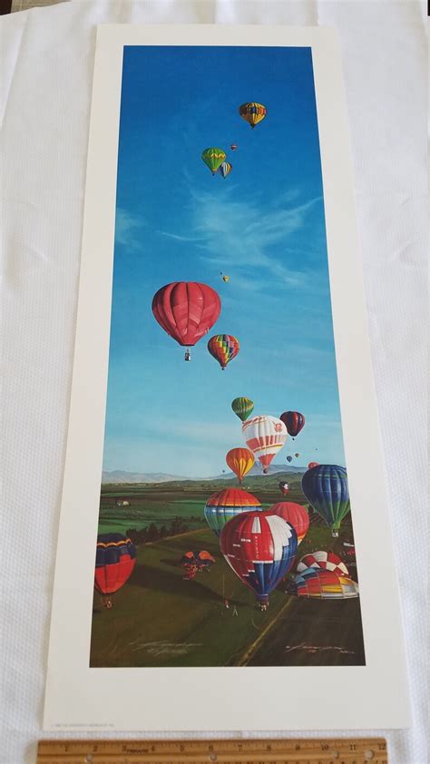 Vintage Hot Air Balloons 1988 Litho Art Print Signed Craig Kodera 85