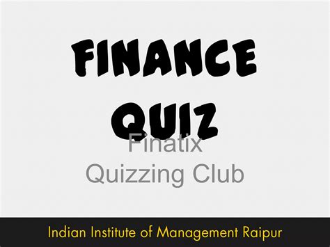 Finance Quiz Ppt