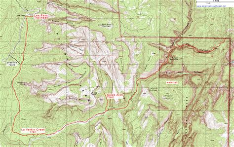 Map of the La Verkin Creek Trail, Zion National Park, Utah