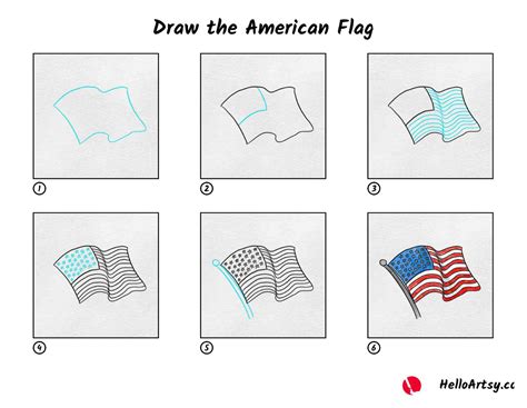 Draw The American Flag Helloartsy