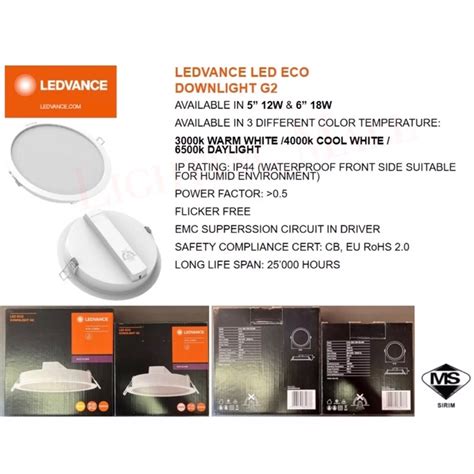 Osram Ledvance Led Downlight Eco Downlight G W Inch W Inch