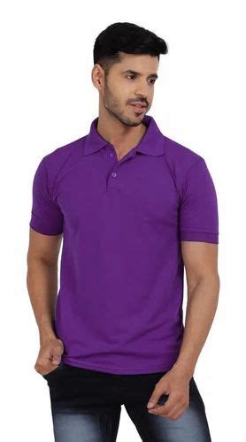 Cotton Plain Men Purple Polo Neck T Shirt At Rs 120 Piece In New Delhi Id 26340091033